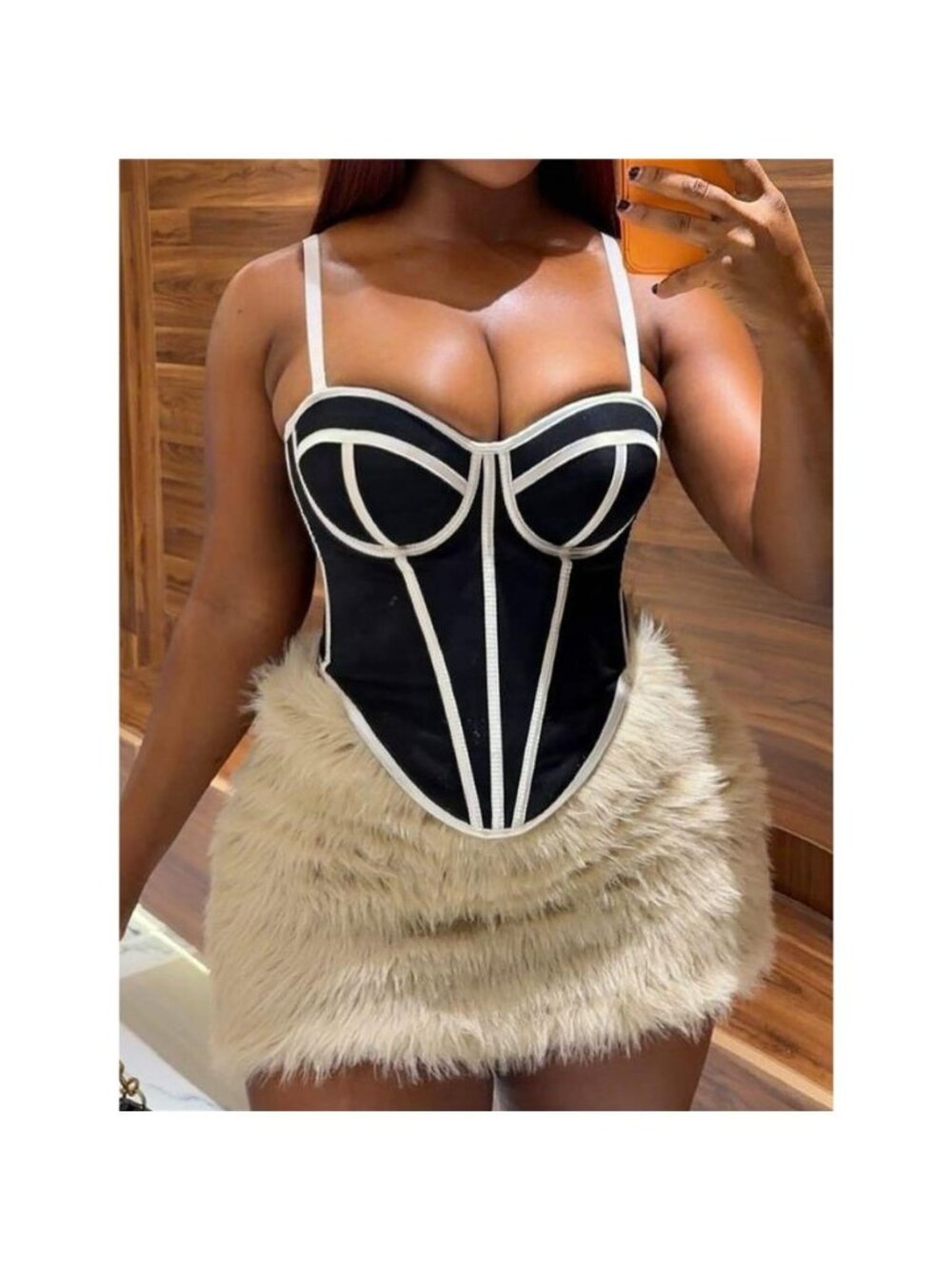 Corset Cami with Contrasting Trim